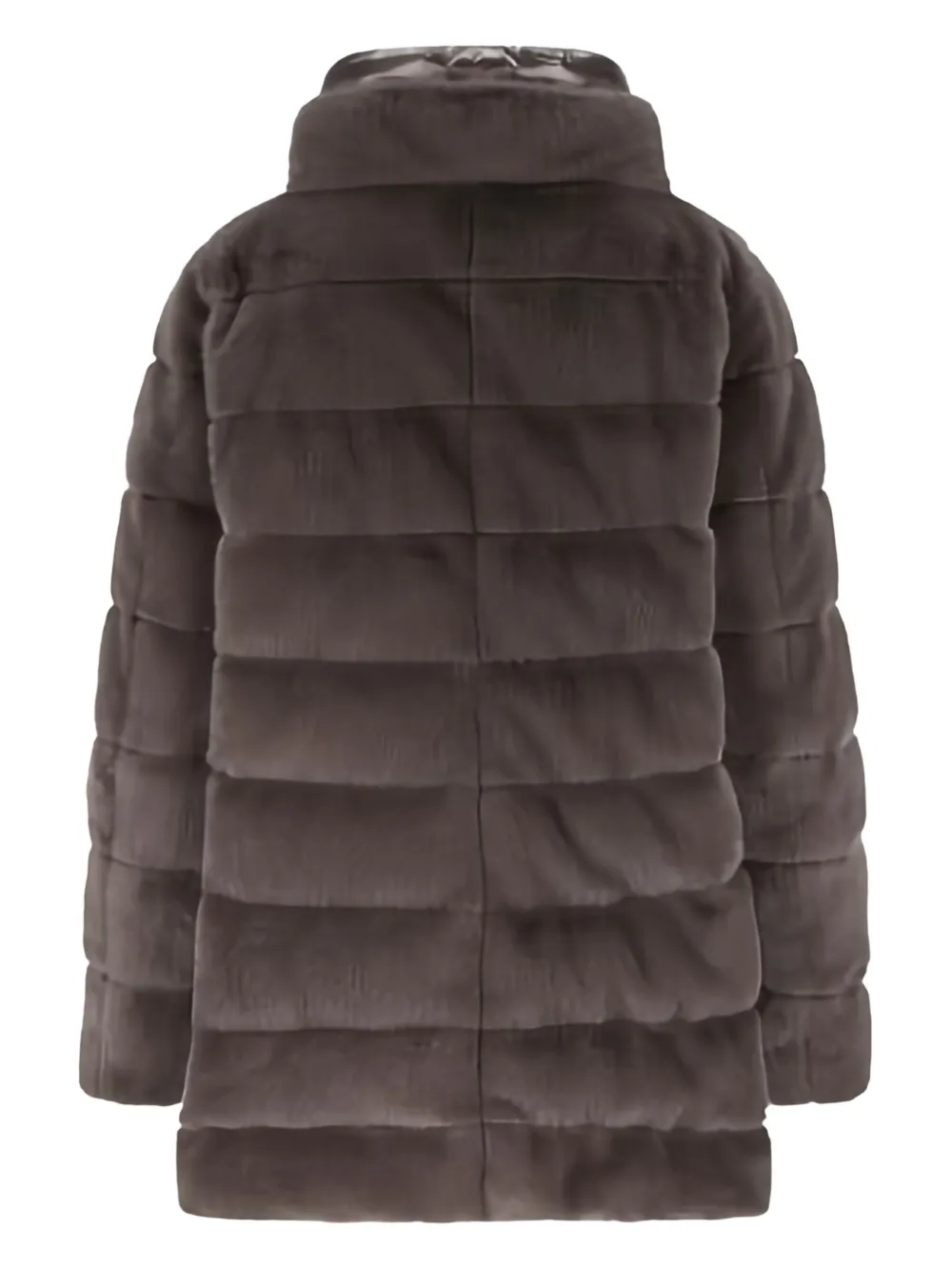 Herno A-shape Down Jacket Drawstring Detail In Brown
