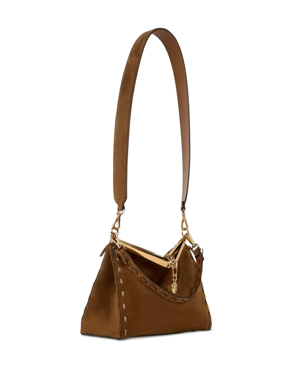 ETRO Medium Vela schoudertas met bedel - Bruin