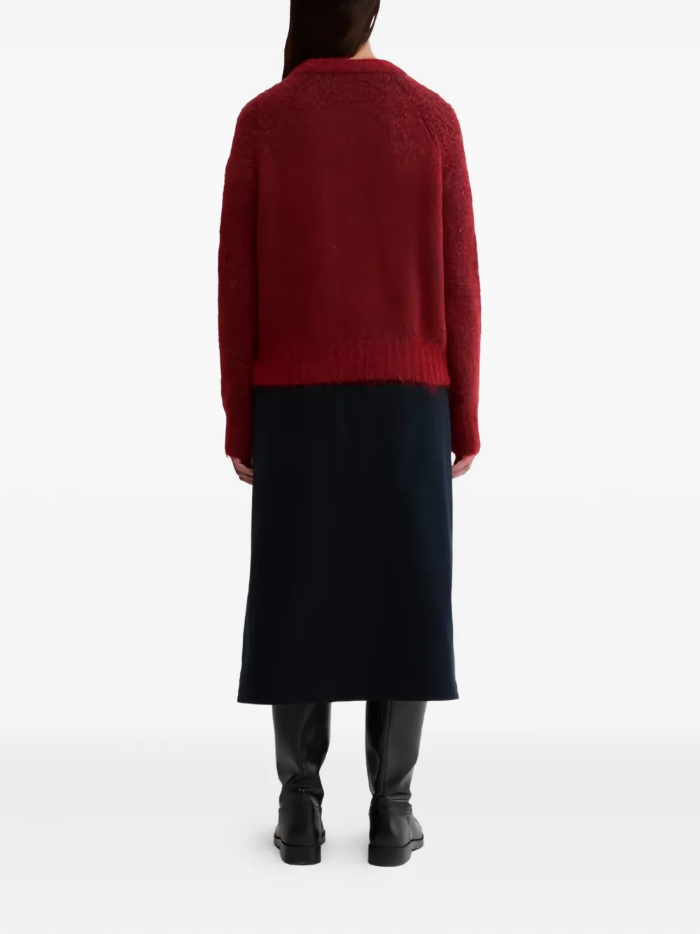 Aspesi Mohair Wool Blend Jumper In Red