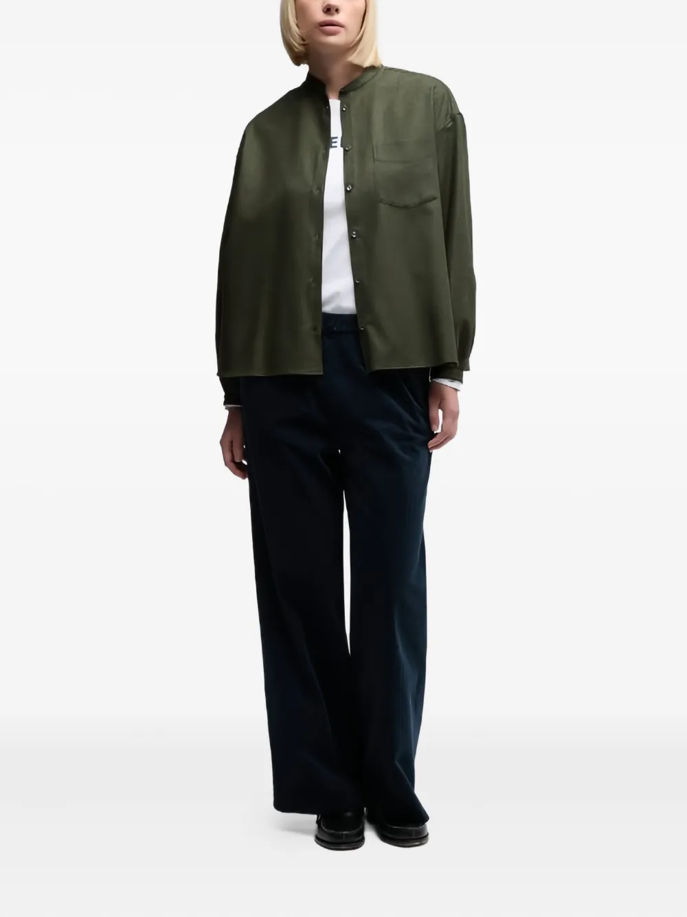 ASPESI Blouse met opgestikte zak - Groen