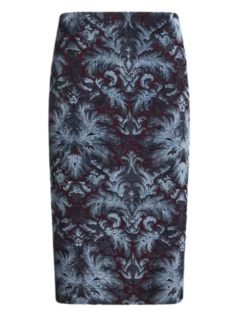 ETRO damask-pattern pencil midi skirt
