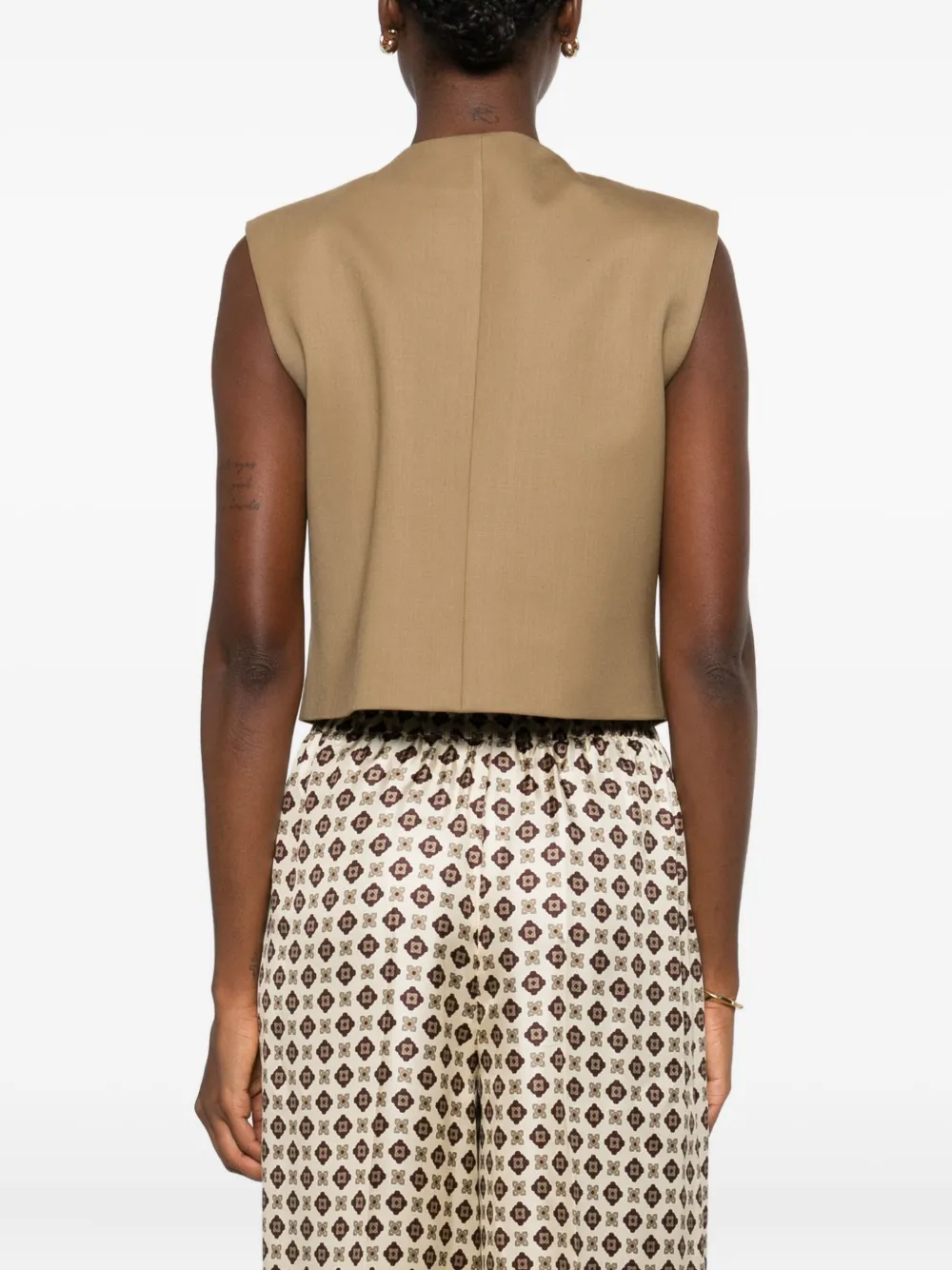 P.A.R.O.S.H. Gilet met knoopsluiting en zak Bruin