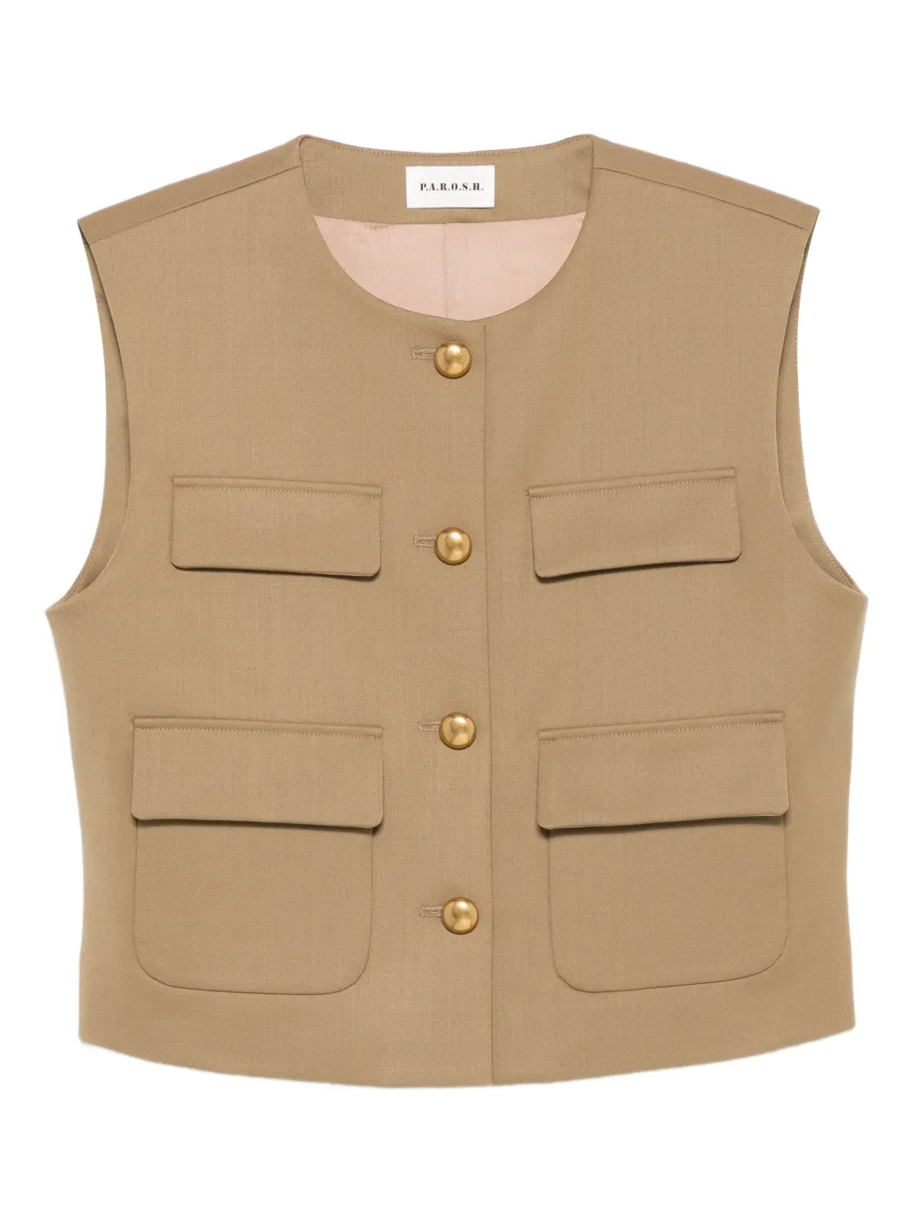 P.a.r.o.s.h Button-fastening Pocketed Waistcoat In Brown