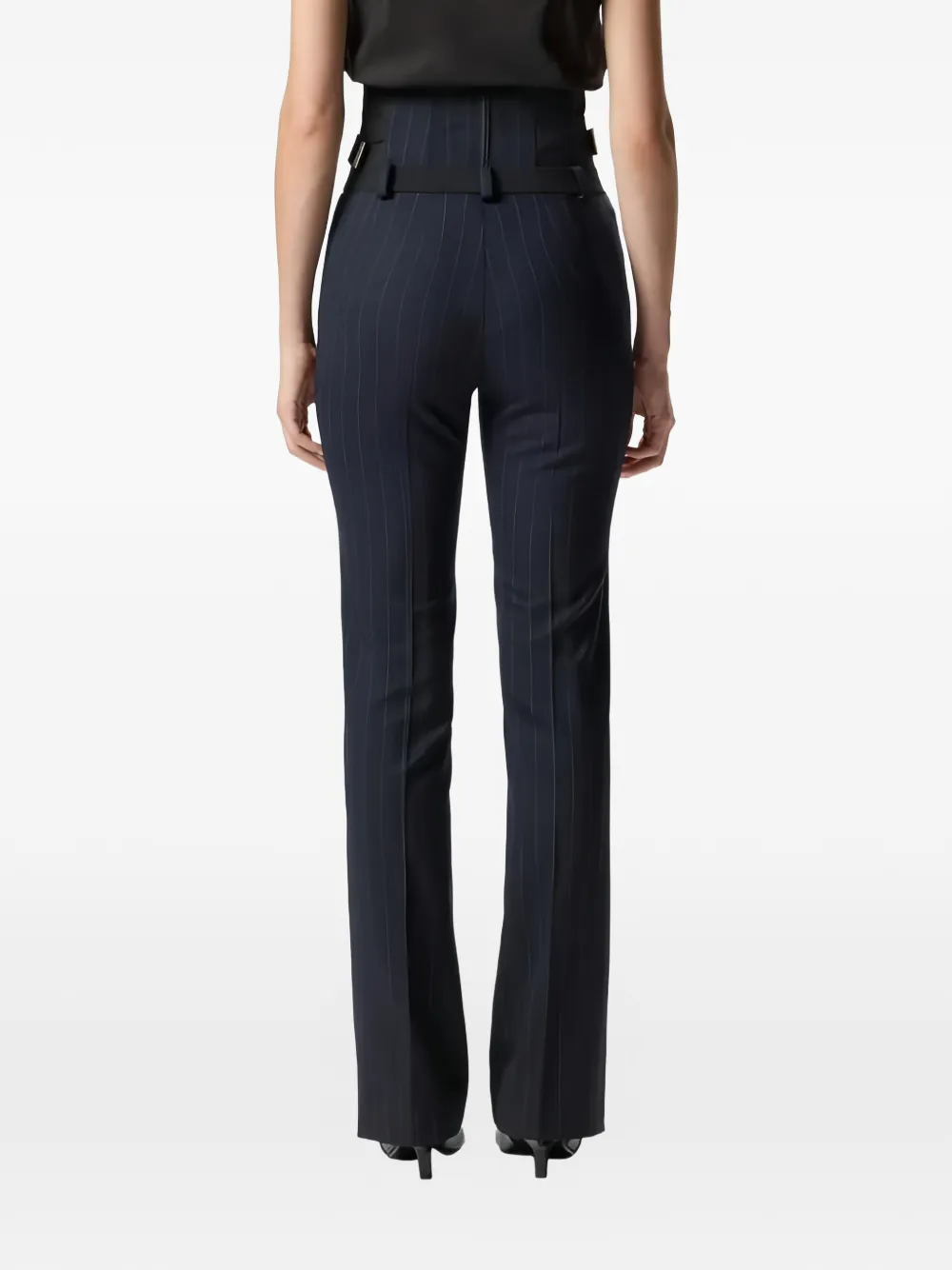 PINKO pinstripe-pattern belt trousers - Blauw