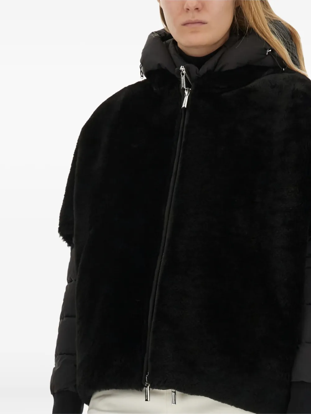 Moorer Sp-pegaso-ks3 Hooded Shearling Jacket In Black