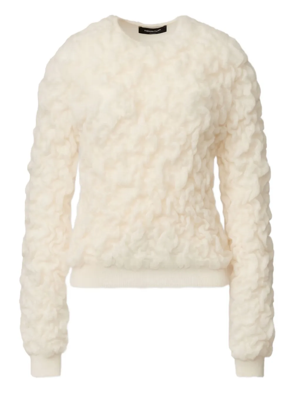 Fabiana Filippi Textured Round-neck Sweater In Neutral