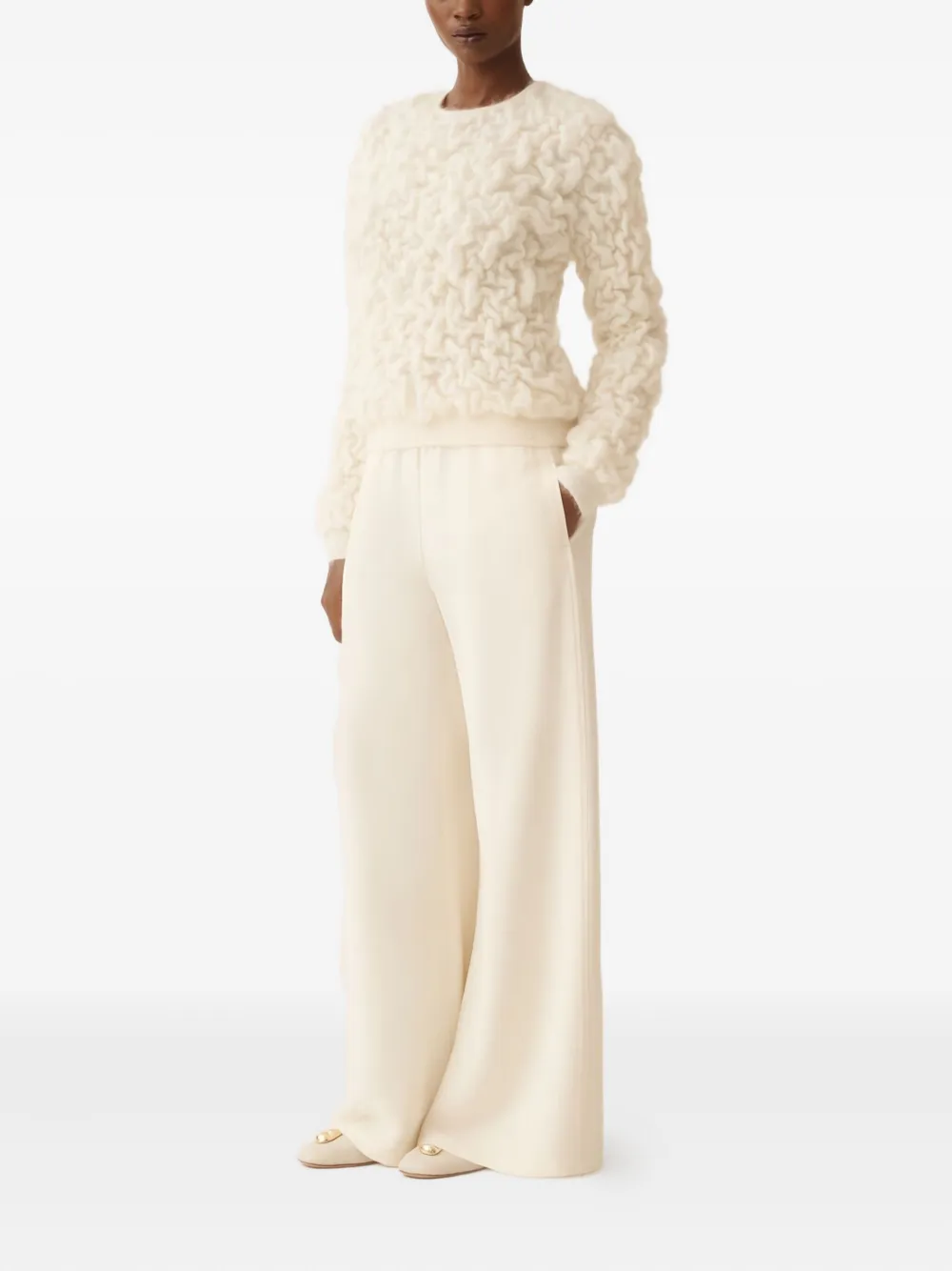 Fabiana Filippi Textured Round-neck Sweater In Neutral
