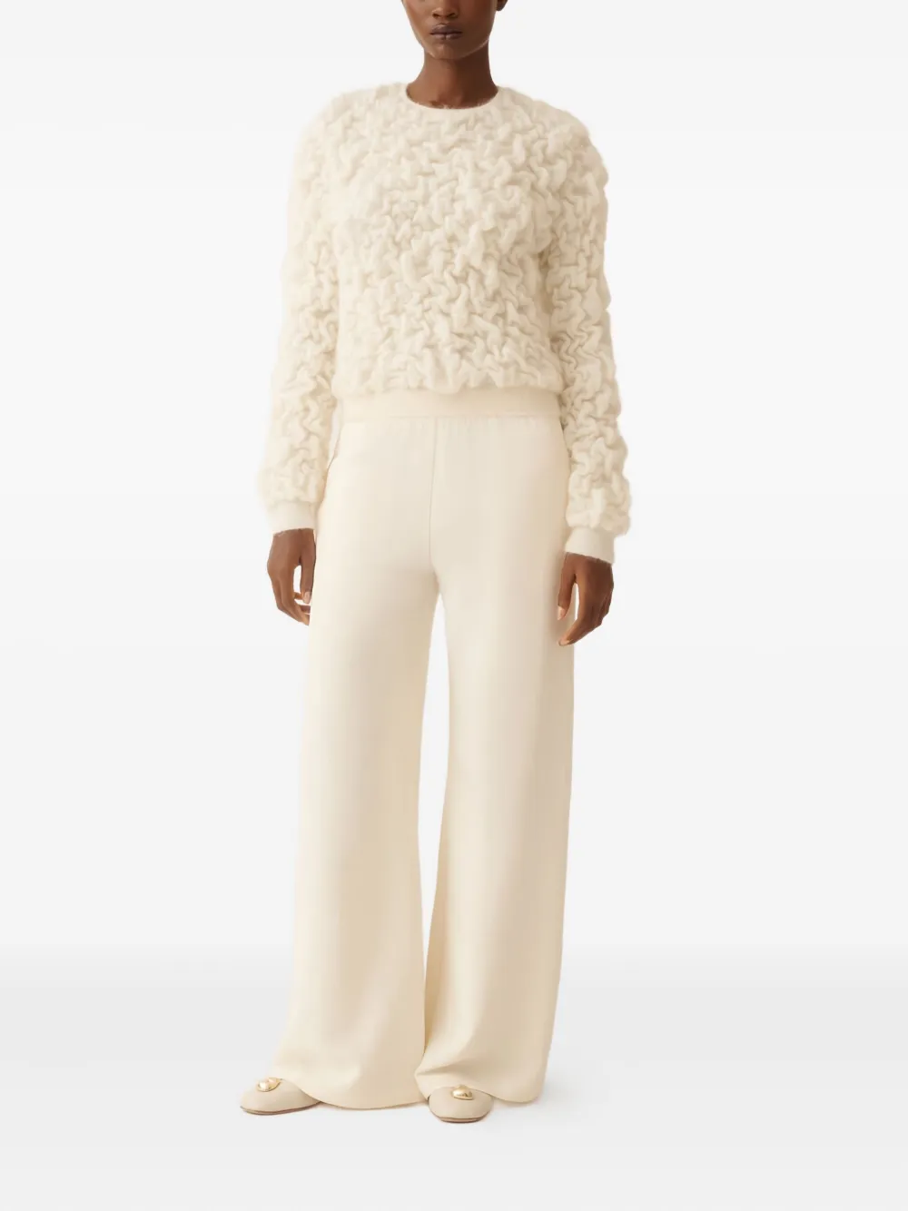 Fabiana Filippi Textured Round-neck Sweater In Neutral