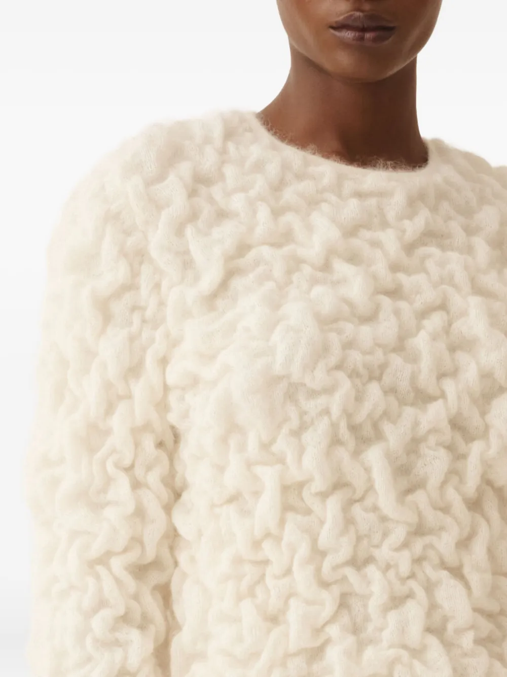 Fabiana Filippi Textured Round-neck Sweater In Neutral