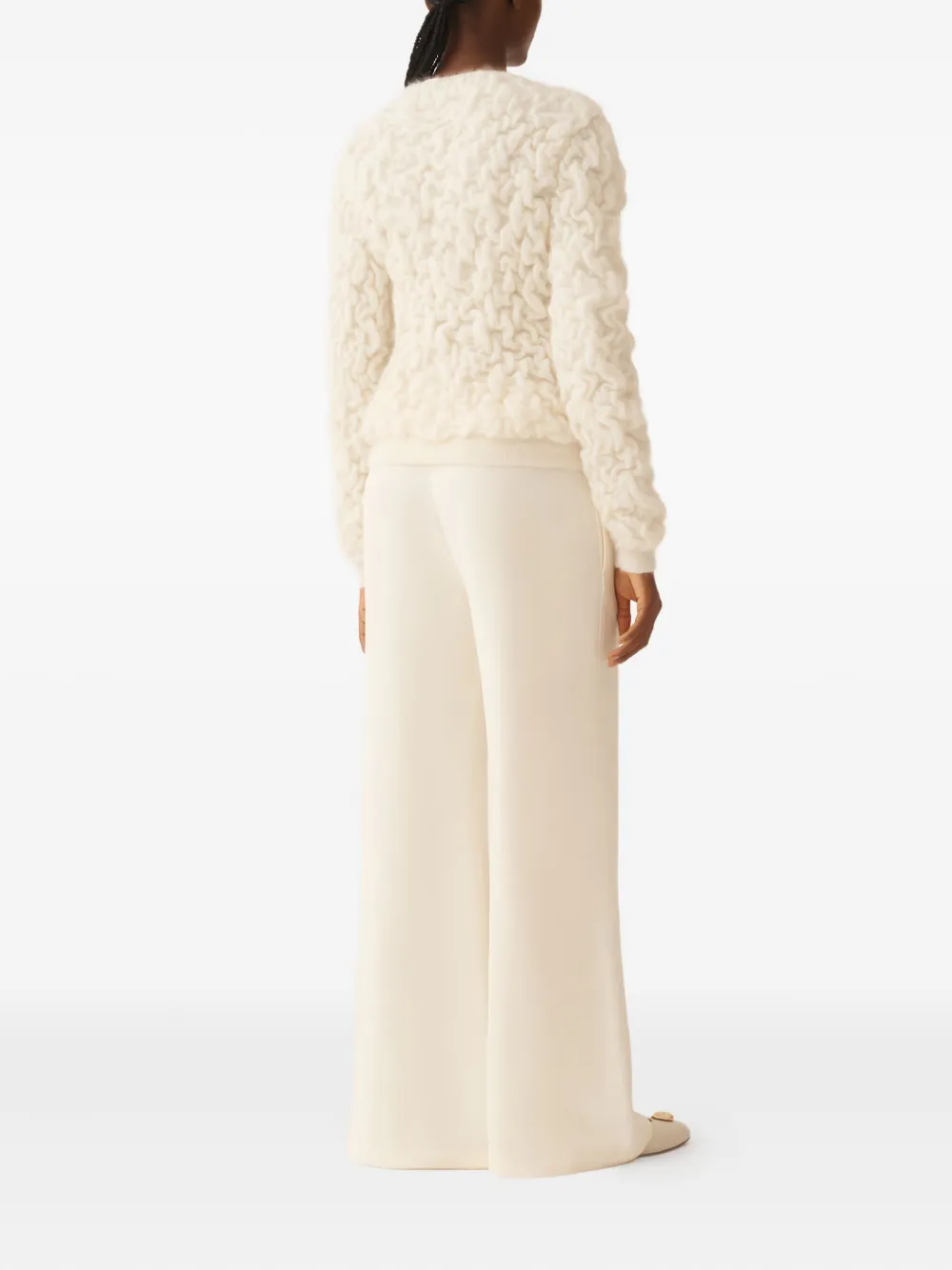 Fabiana Filippi Textured Round-neck Sweater In Neutral