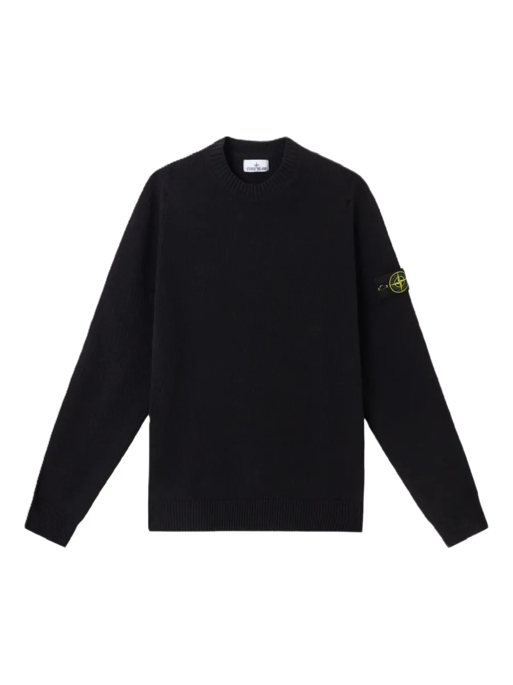 Stone Island Trui met logopatch en geribbelde cuffs Blauw