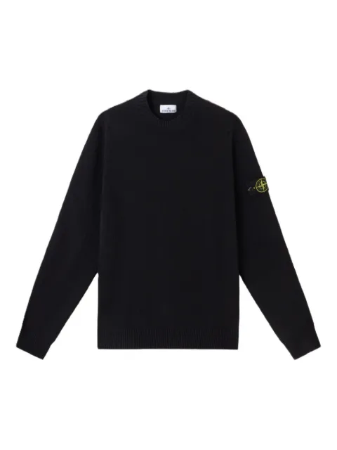 Stone Island ribbed-cuff logo-patch sweater