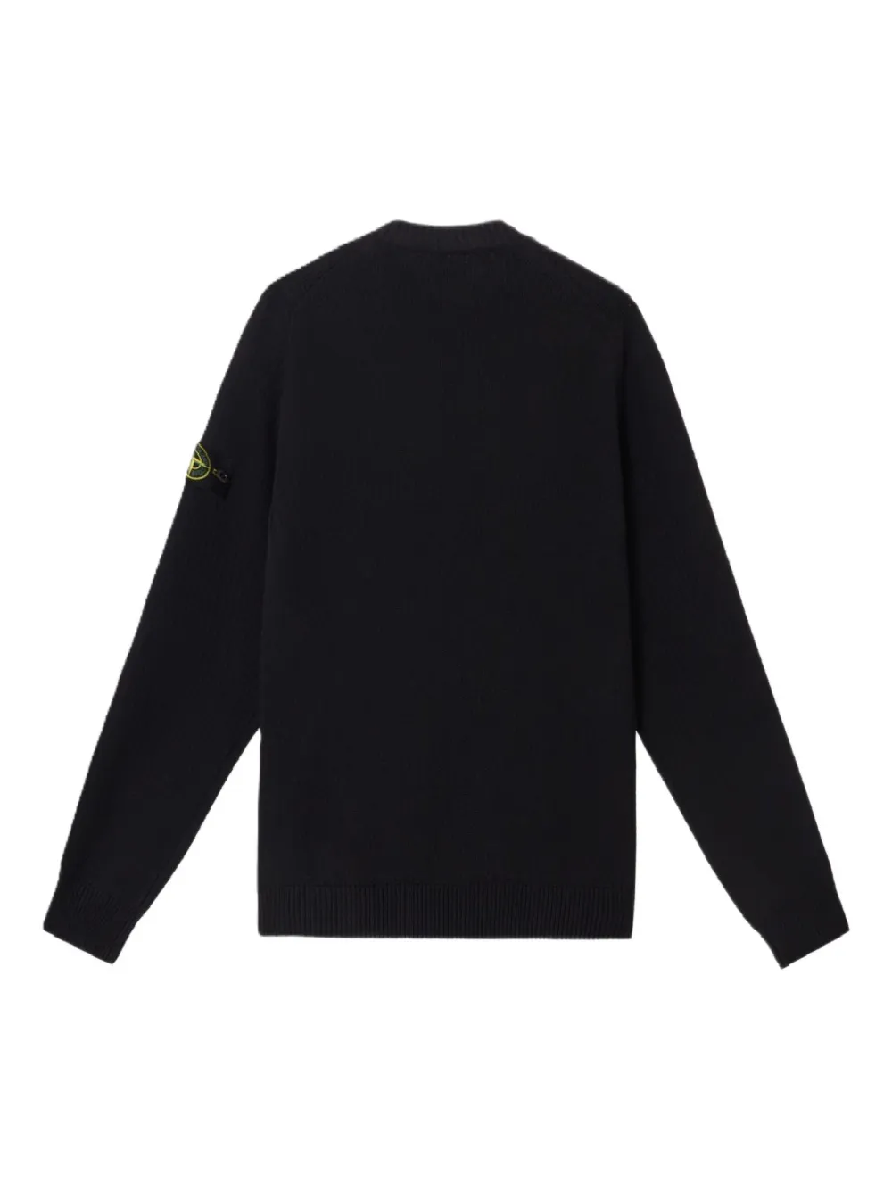 Stone Island Trui met logopatch en geribbelde cuffs Blauw