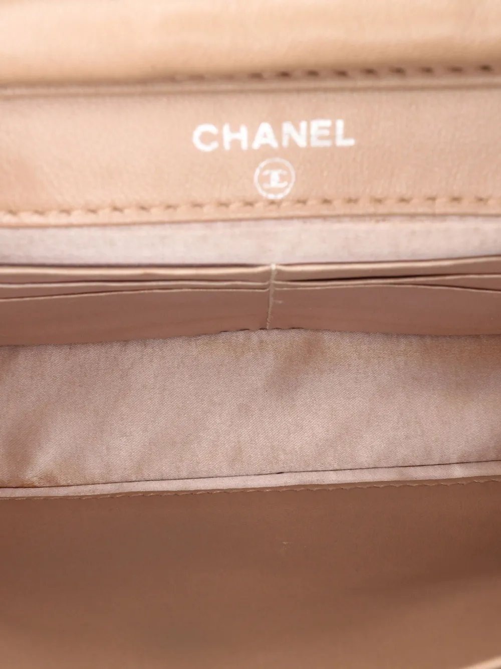Pre-owned Chanel 2000-2002 New Travel Line Nylon Wallet On Chain Shoulder Bag In Brown