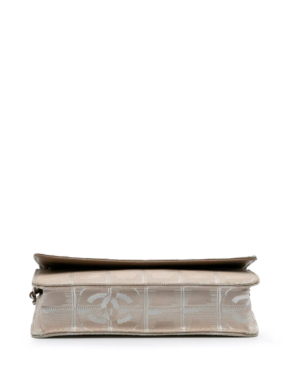 Pre-owned Chanel 2000-2002 New Travel Line Nylon Wallet On Chain Shoulder Bag In Brown