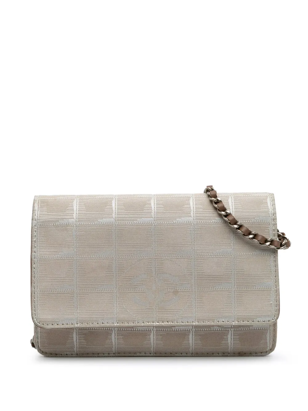 CHANEL Pre-Owned 2000-2002 ニュートラベルライン ナイロン ウォレットオンチェーン ショルダーバッグ - ブラウン CHANEL Pre-Owned 2000-2002 ニュートラベルライン ナイロン ウォレットオンチェーン ショルダーバッグ - ブラウン