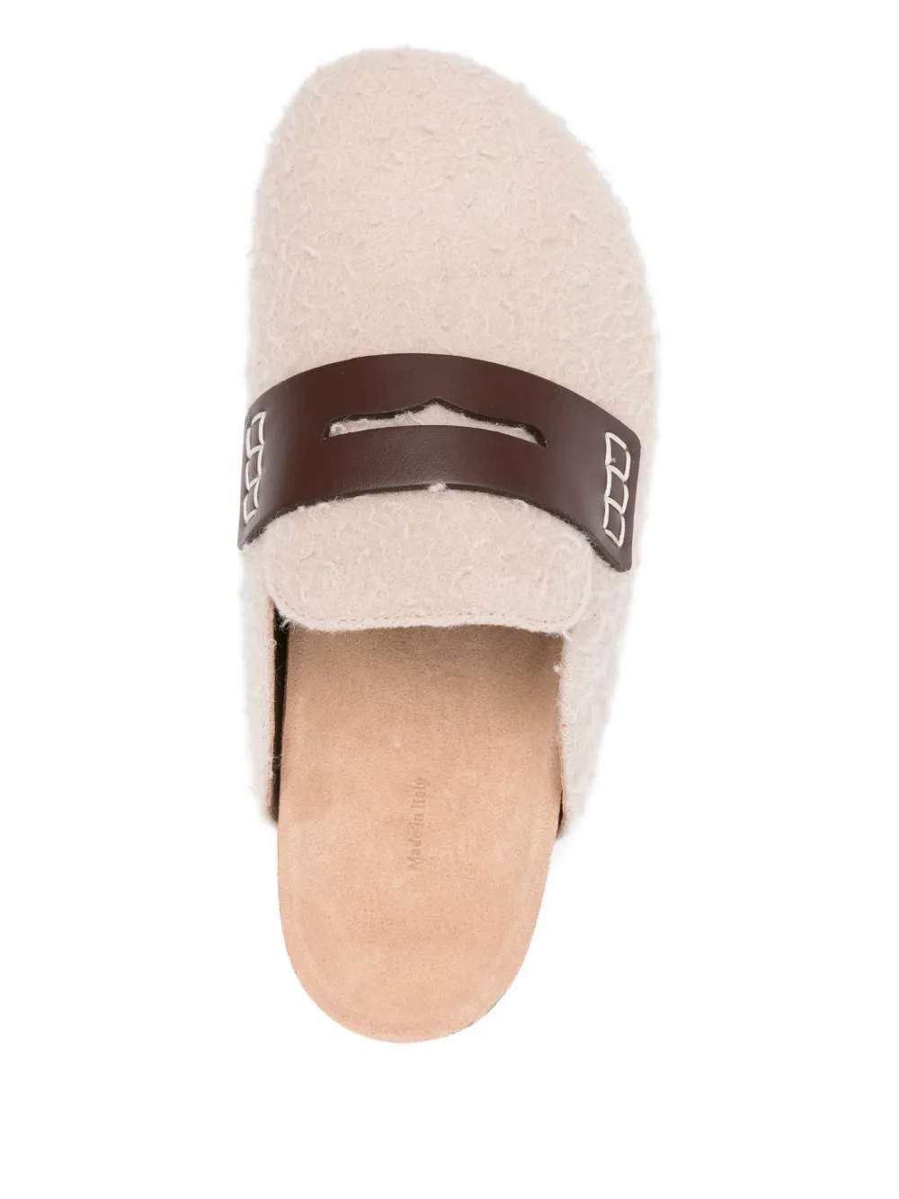 JW Anderson leather-detail shearling mules Neutrals