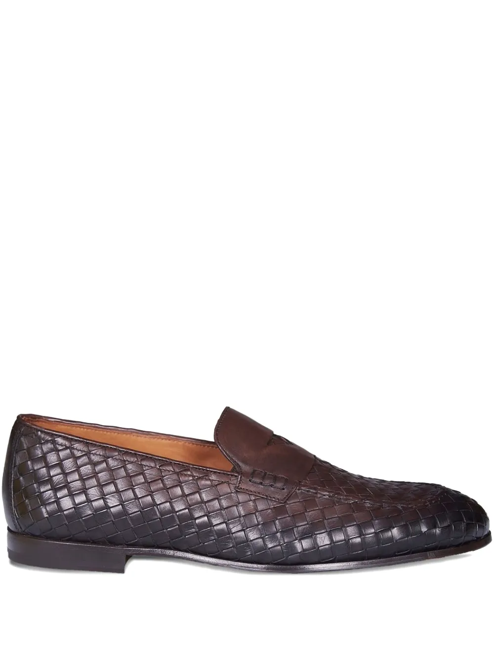 Doucal's woven leather loafers Brown