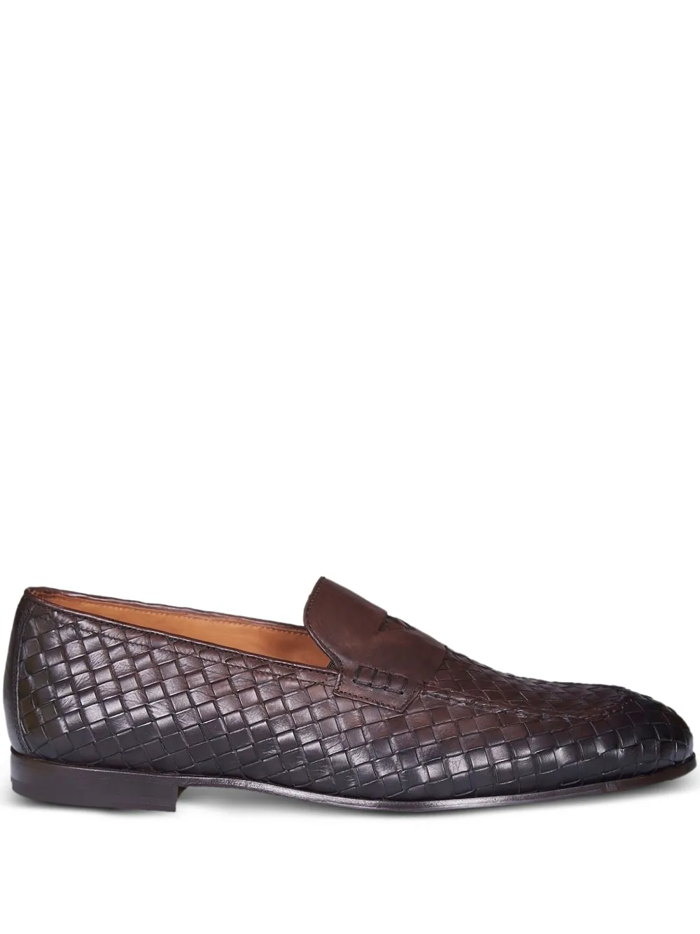 Doucal's woven leather loafers Brown
