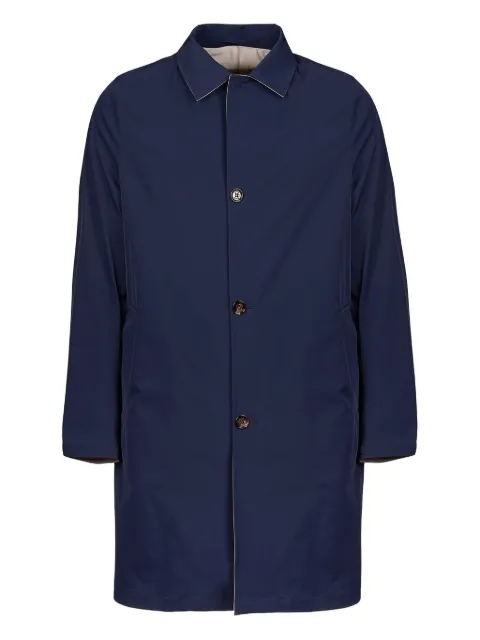 Kired button-fastening trench coat