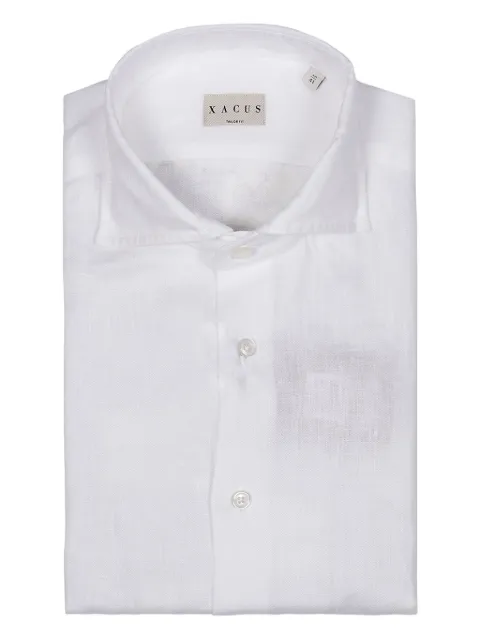 Xacus chemise en lin à col à découpes