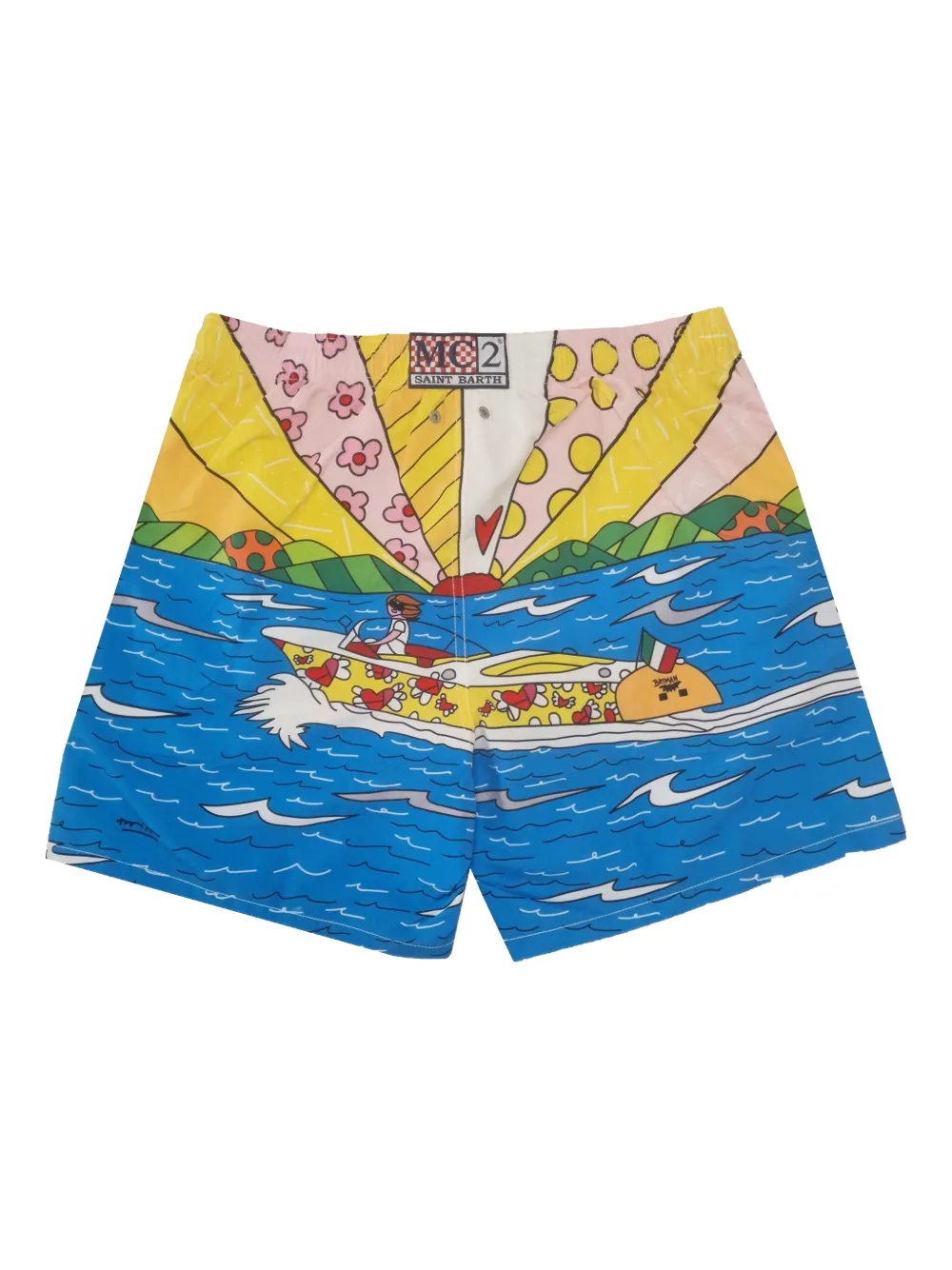 MC2 Saint Barth shorts de playa con ilustración estampada | azul | Image 1