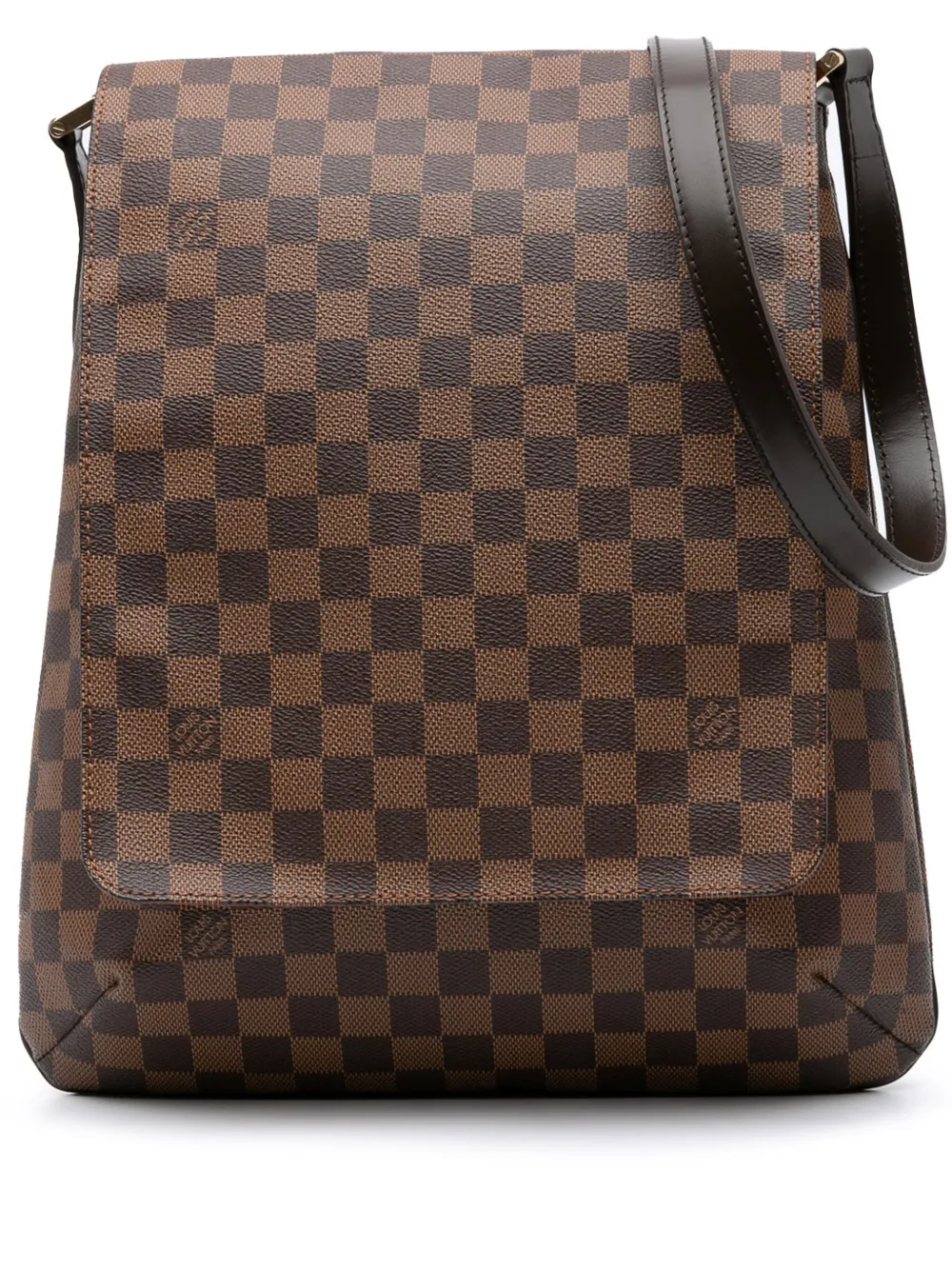 Pre-owned Louis Vuitton 2004 Damier Ebene Musette Salsa Gm Crossbody Bag