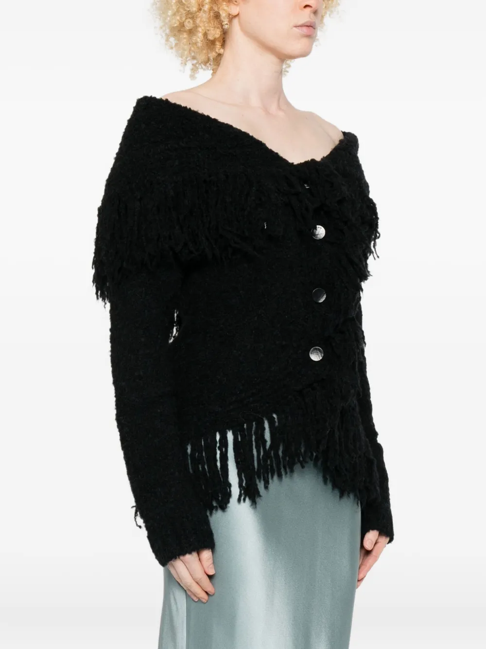 Cult Gaia Michelle Fringe-trimmed Cardigan In Black