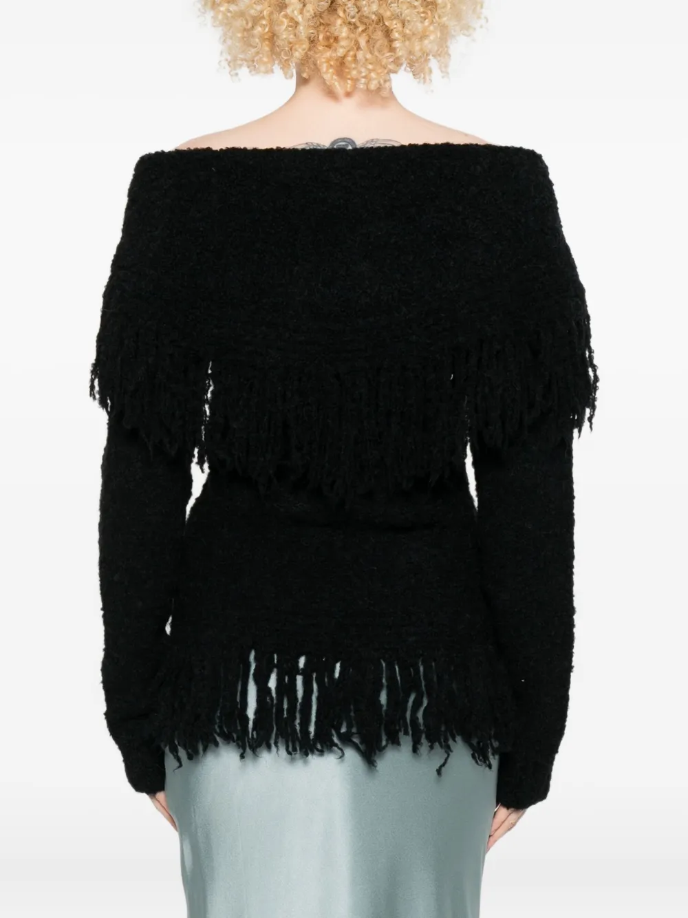 Cult Gaia Michelle Fringe-trimmed Cardigan In Black