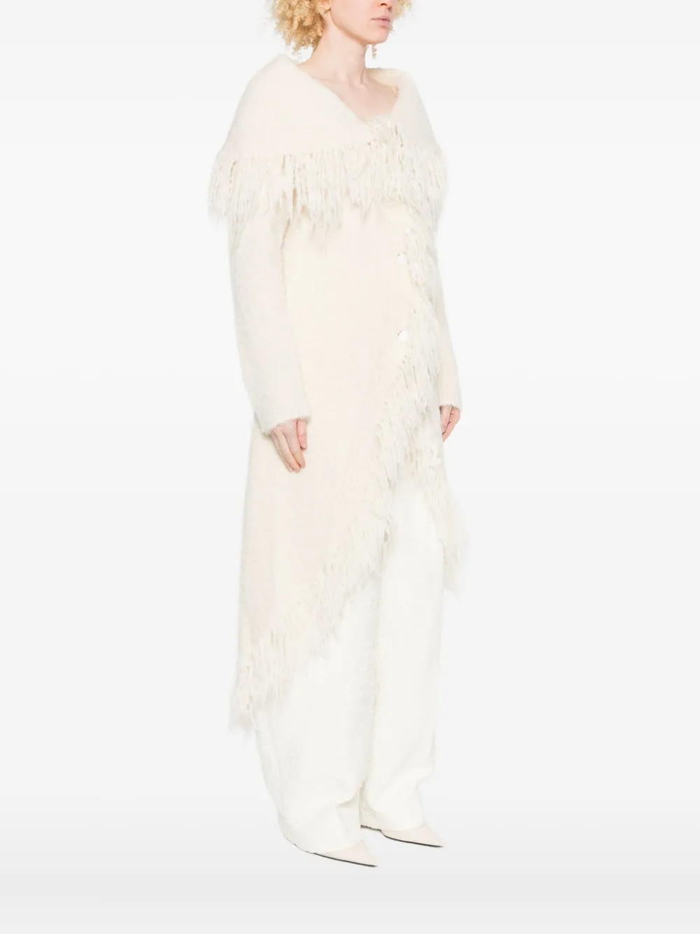 Cult Gaia Victoria Fringe-trimmed Coat In Neutral