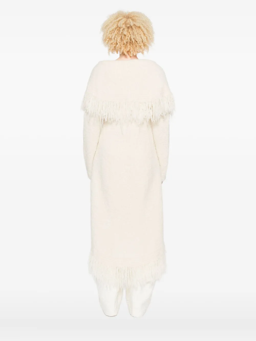 Cult Gaia Victoria Fringe-trimmed Coat In Neutral