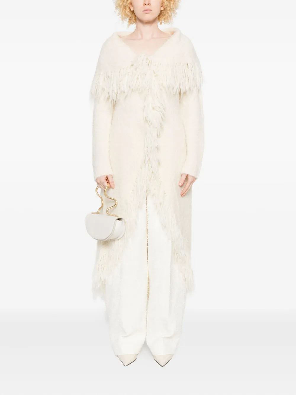 Cult Gaia Victoria jas met franje afwerking - Beige