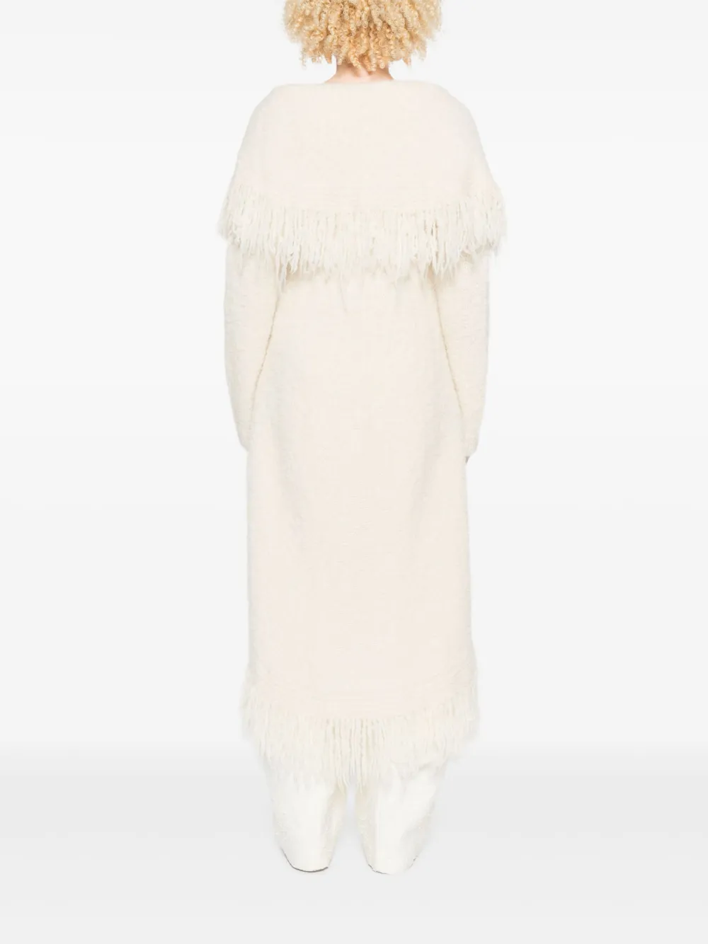 Cult Gaia Victoria jas met franje afwerking Beige