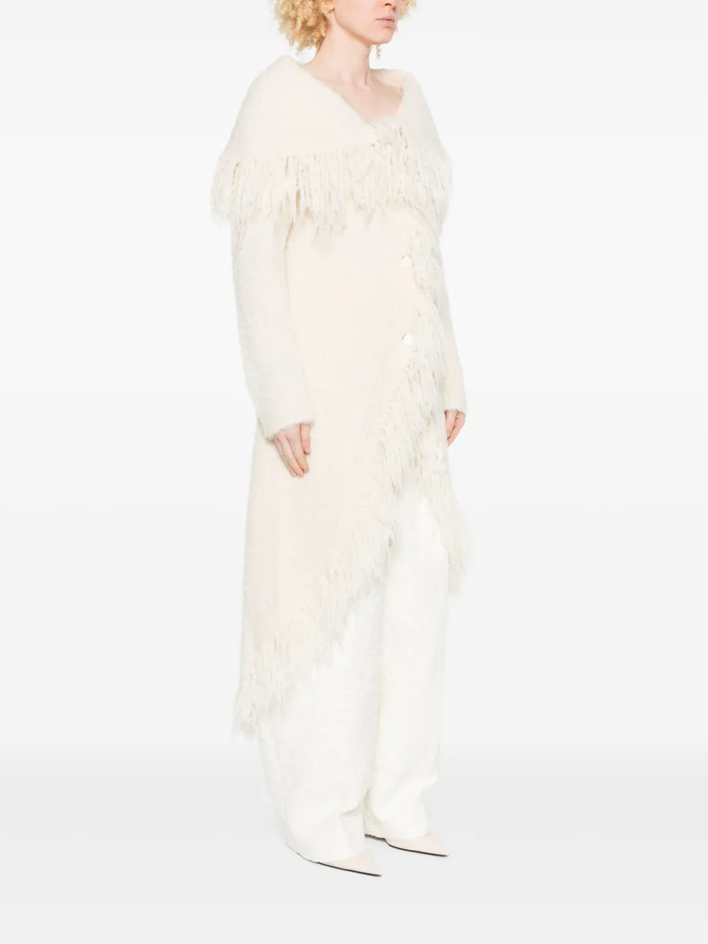 Cult Gaia Victoria jas met franje afwerking Beige