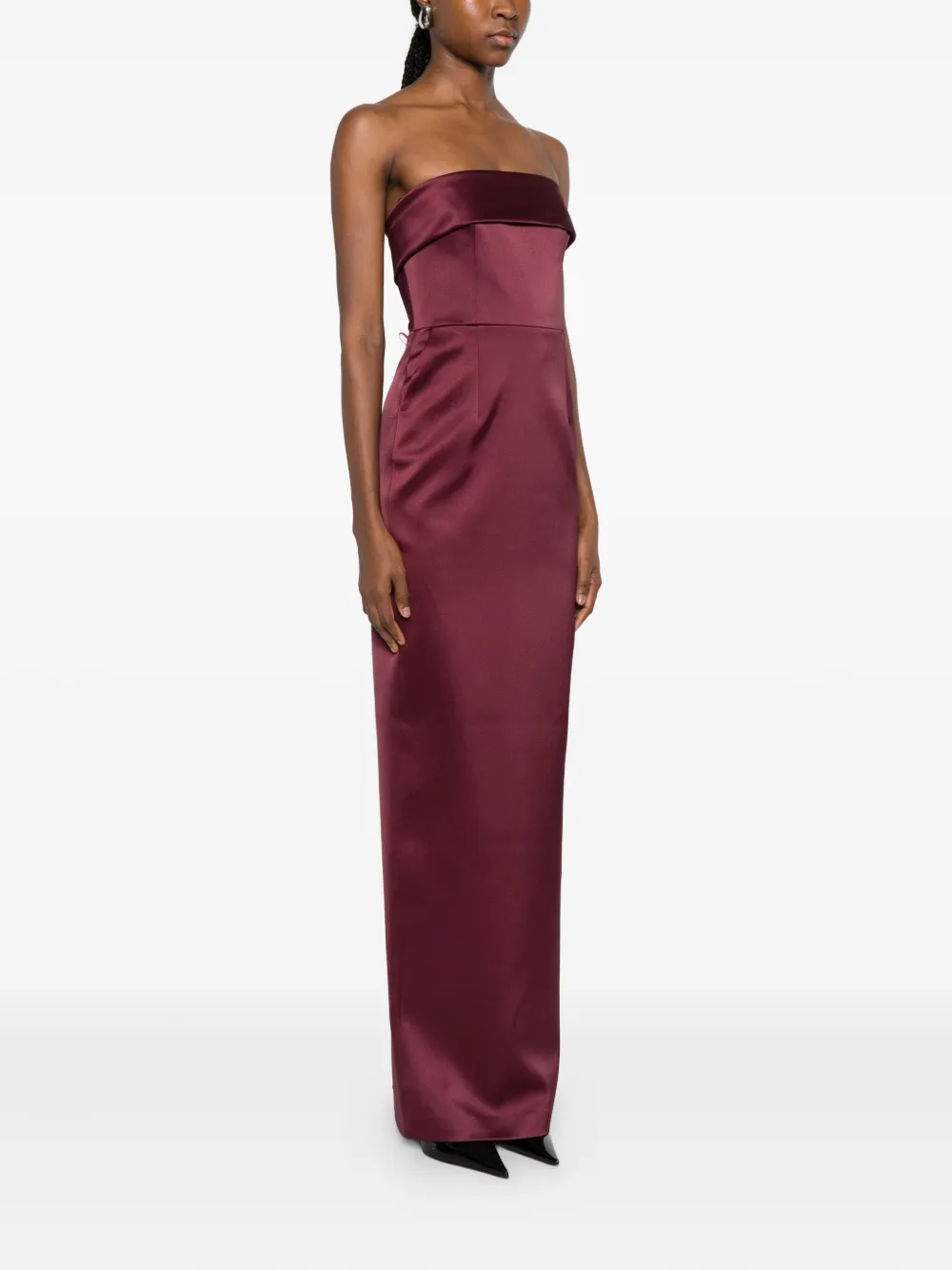 The New Arrivals Ilkyaz Ozel Rhea Strapless Midi Dress In Red