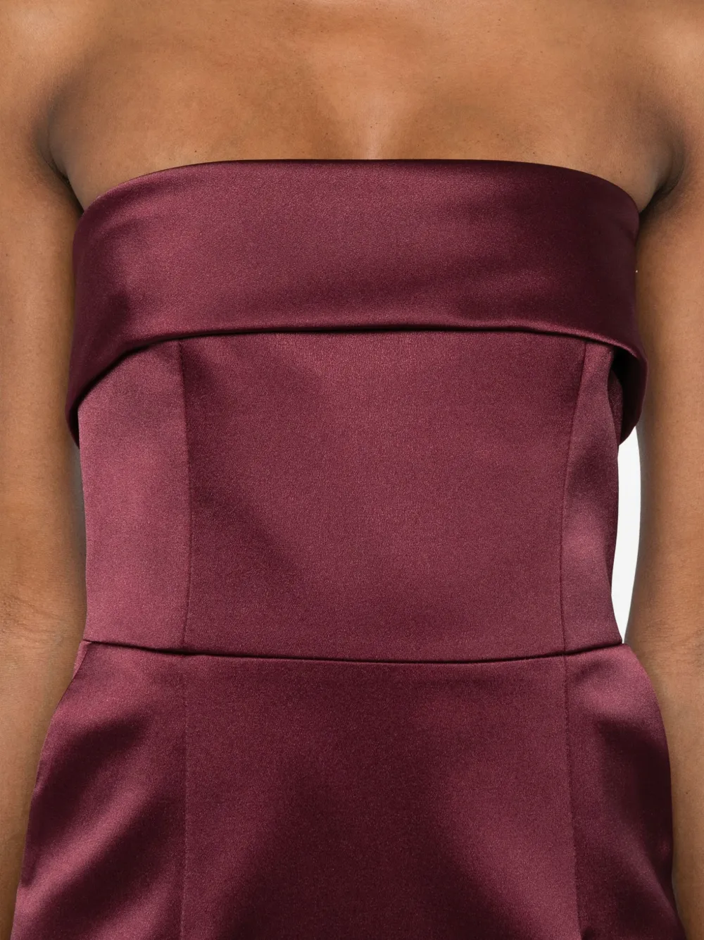 The New Arrivals Ilkyaz Ozel Rhea Strapless Midi Dress In Red