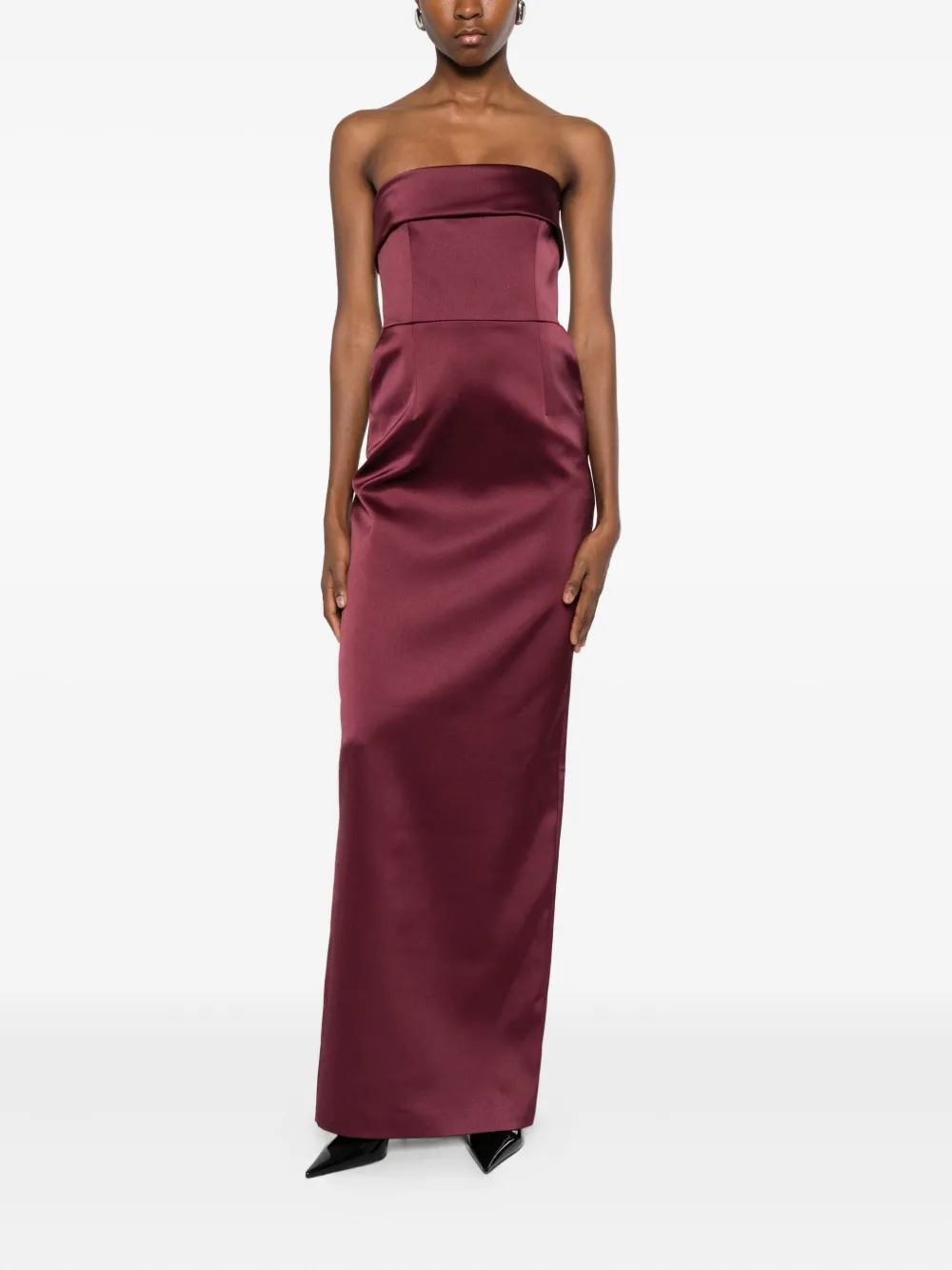 The New Arrivals Ilkyaz Ozel Rhea strapless midi dress - Rood