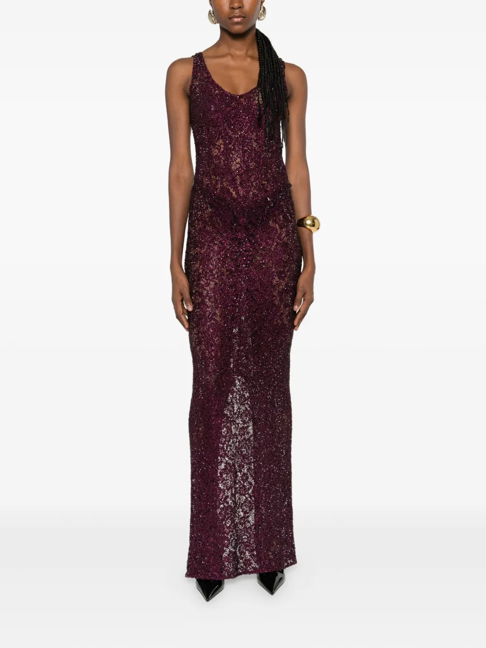 The New Arrivals Ilkyaz Ozel Aela sequin-embellished maxi dress - Paars