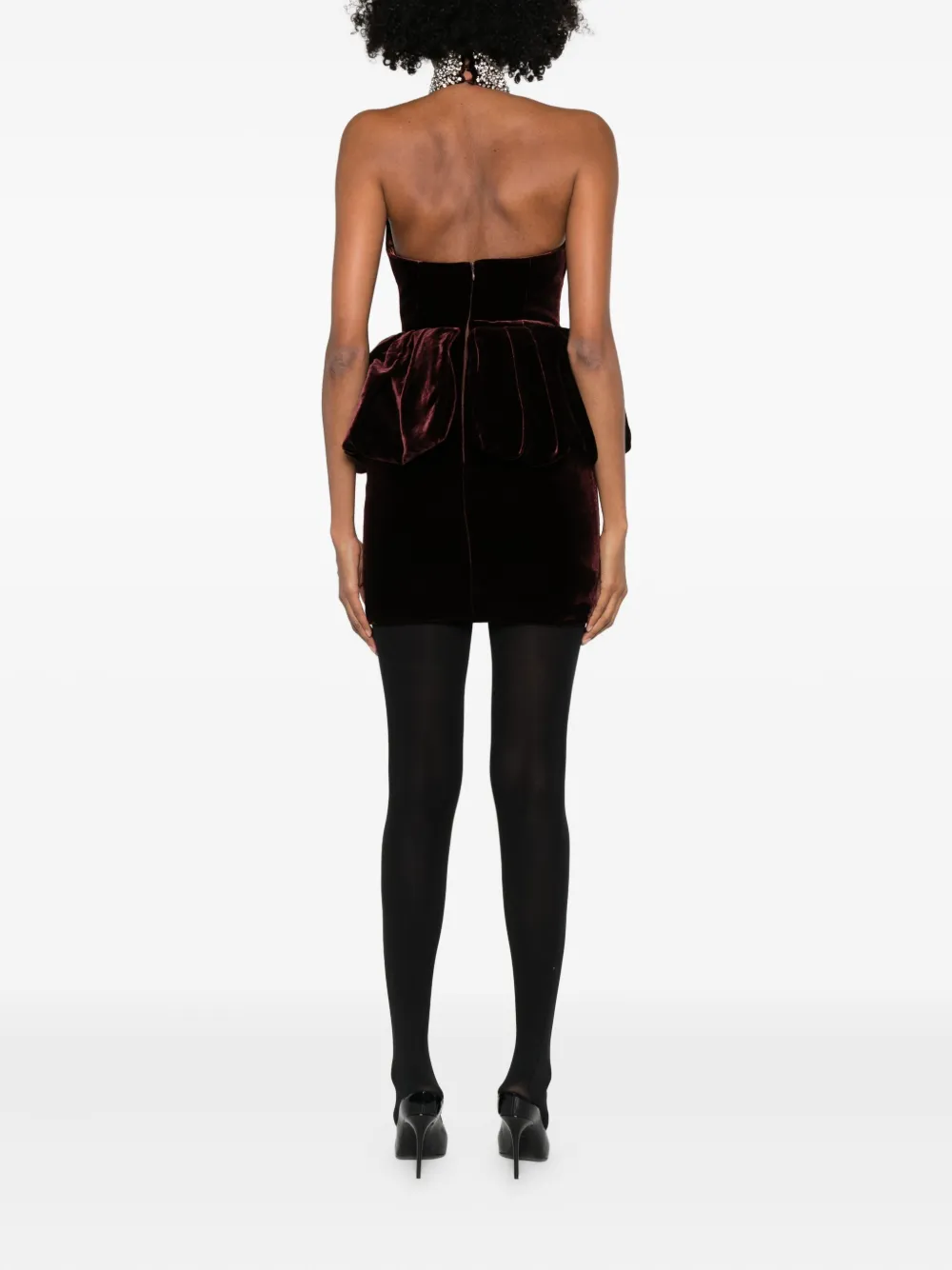 The New Arrivals Ilkyaz Ozel Hemingway mini-jurk met peplum taille Rood