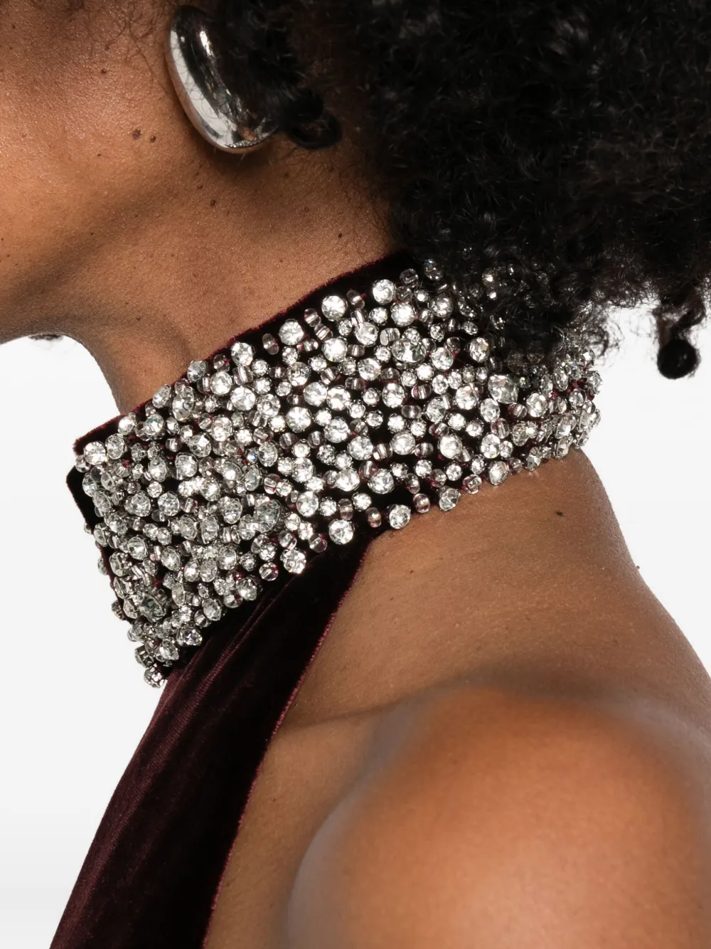 The New Arrivals Ilkyaz Ozel Hemingway mini-jurk met peplum taille Rood