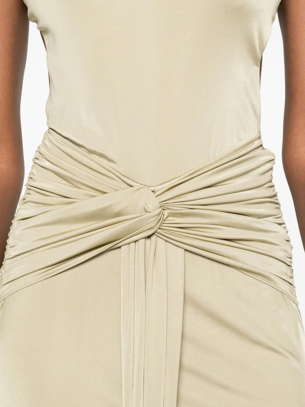 The New Arrivals Ilkyaz Ozel Euphorie avondjurk met gesmockt detail Beige
