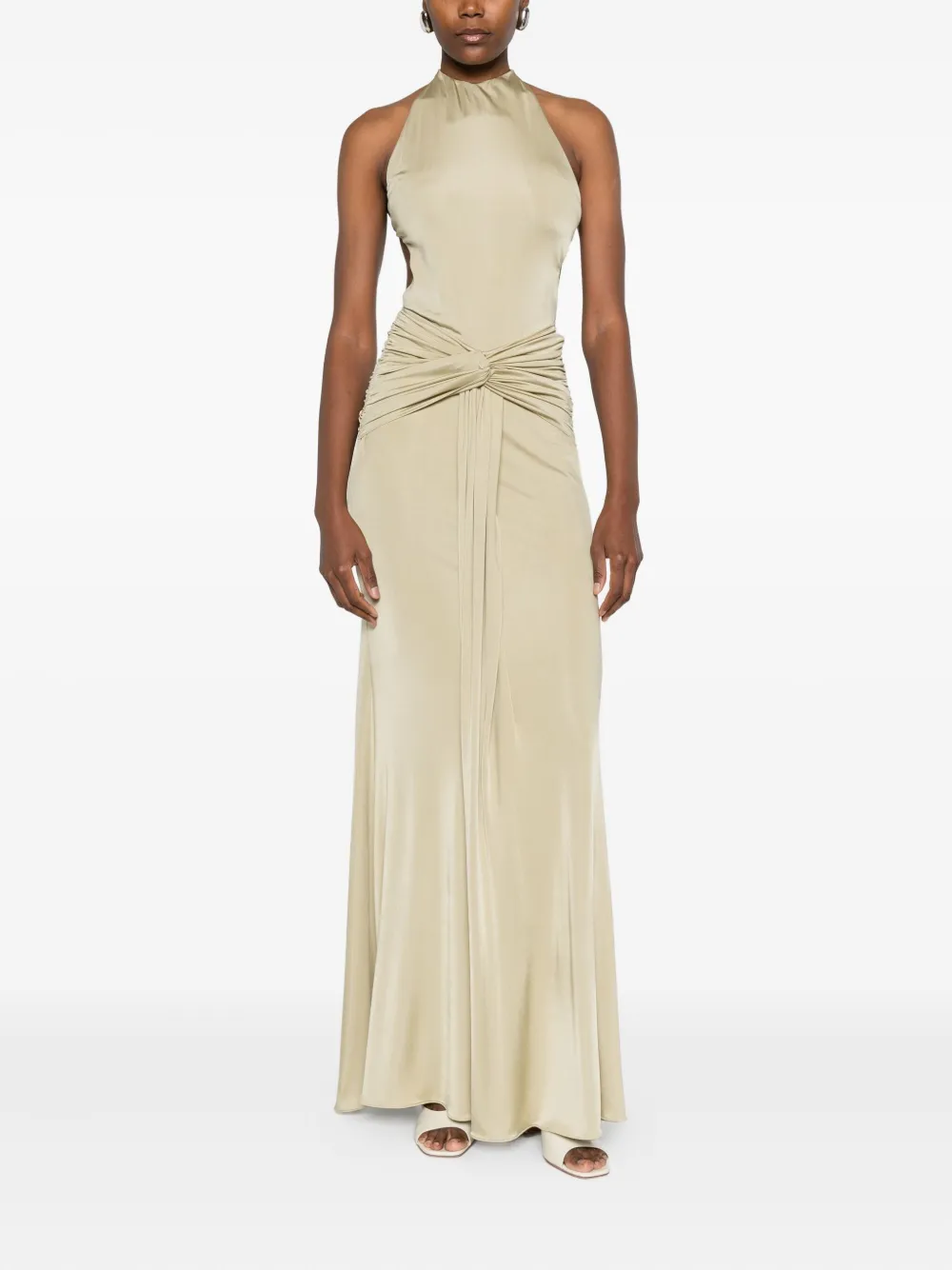 The New Arrivals Ilkyaz Ozel Euphorie gathered-detail gown - Beige