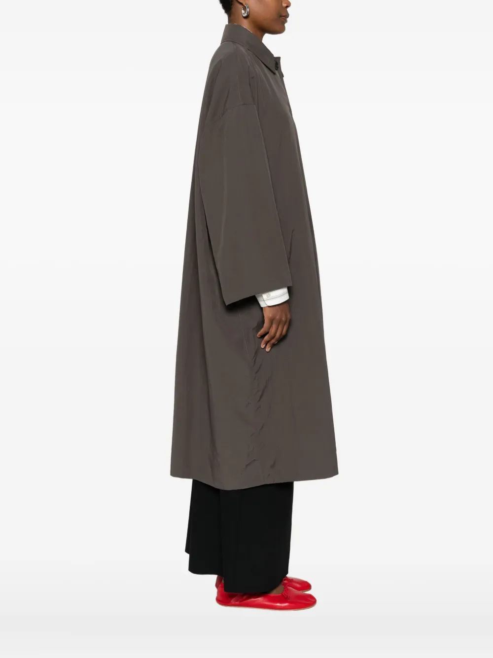 The Row Arwen Single-breasted Coat In Brown