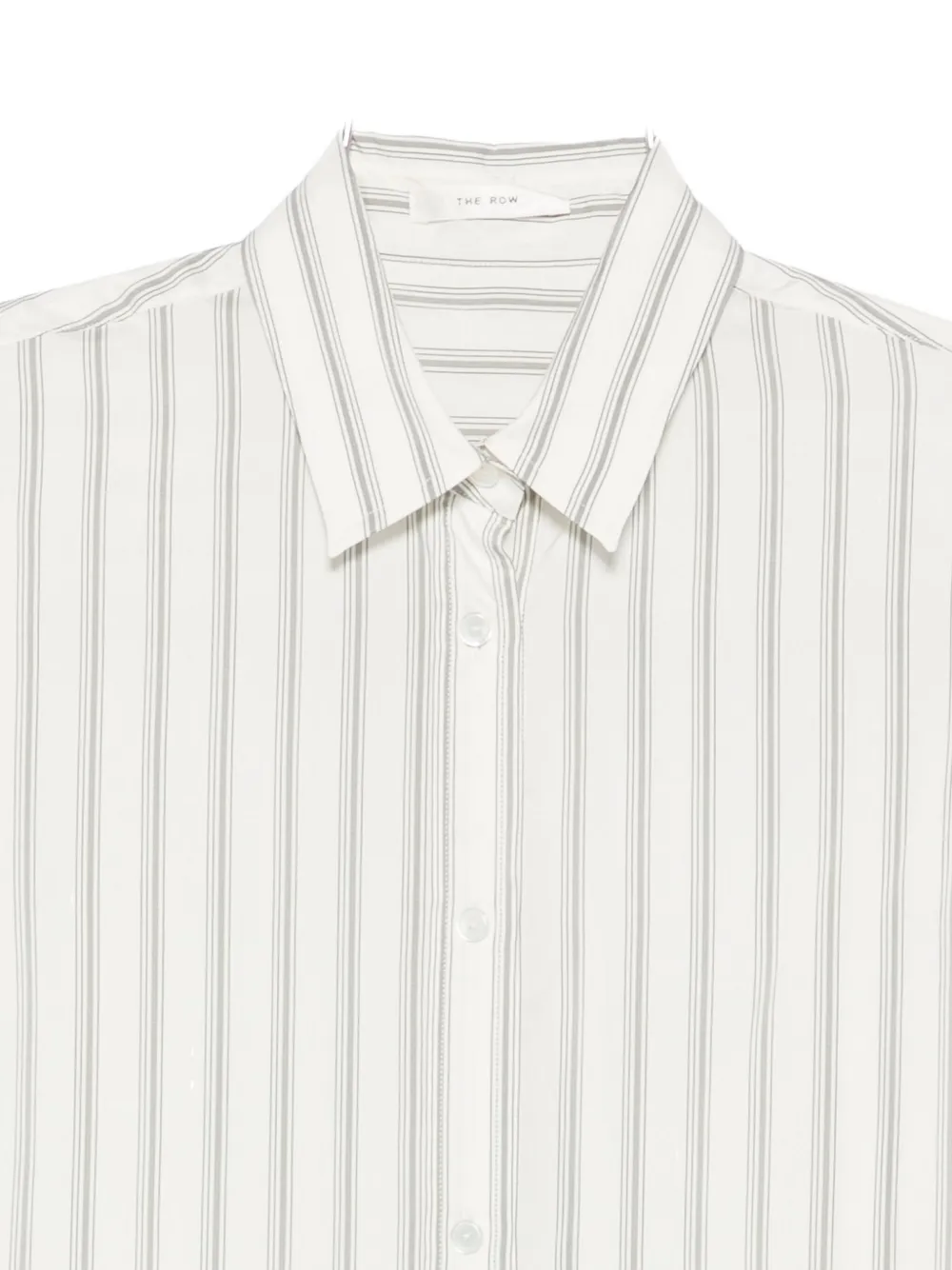 The Row Eirlys Striped Silk Shirt In White