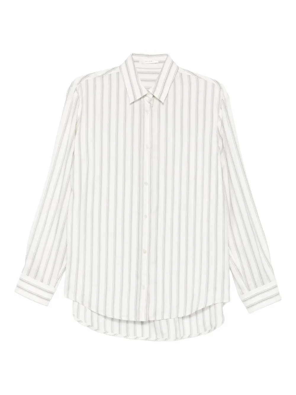 The Row Eirlys Striped Silk Shirt In White