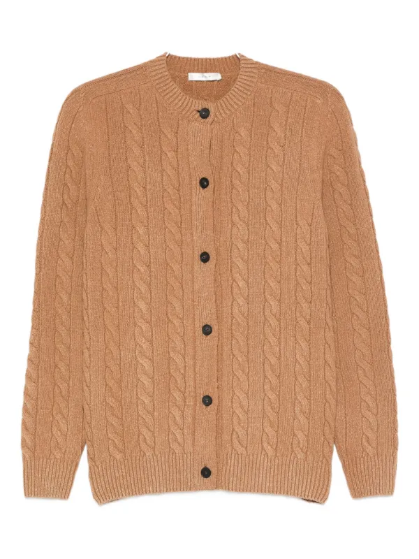 The Row Loneke Cable-knit Cardigan in Neutrals
