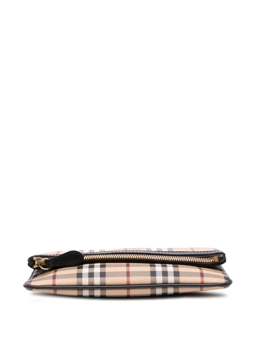 Pre-owned Burberry 2000-2017 Haymarket Check Coated Canvas Adeline Fold Over Clutch Bag
