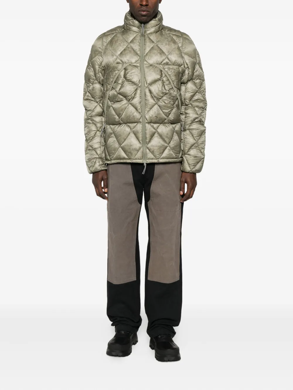 Roa Diamond-quilted Hooded Jacket In Green