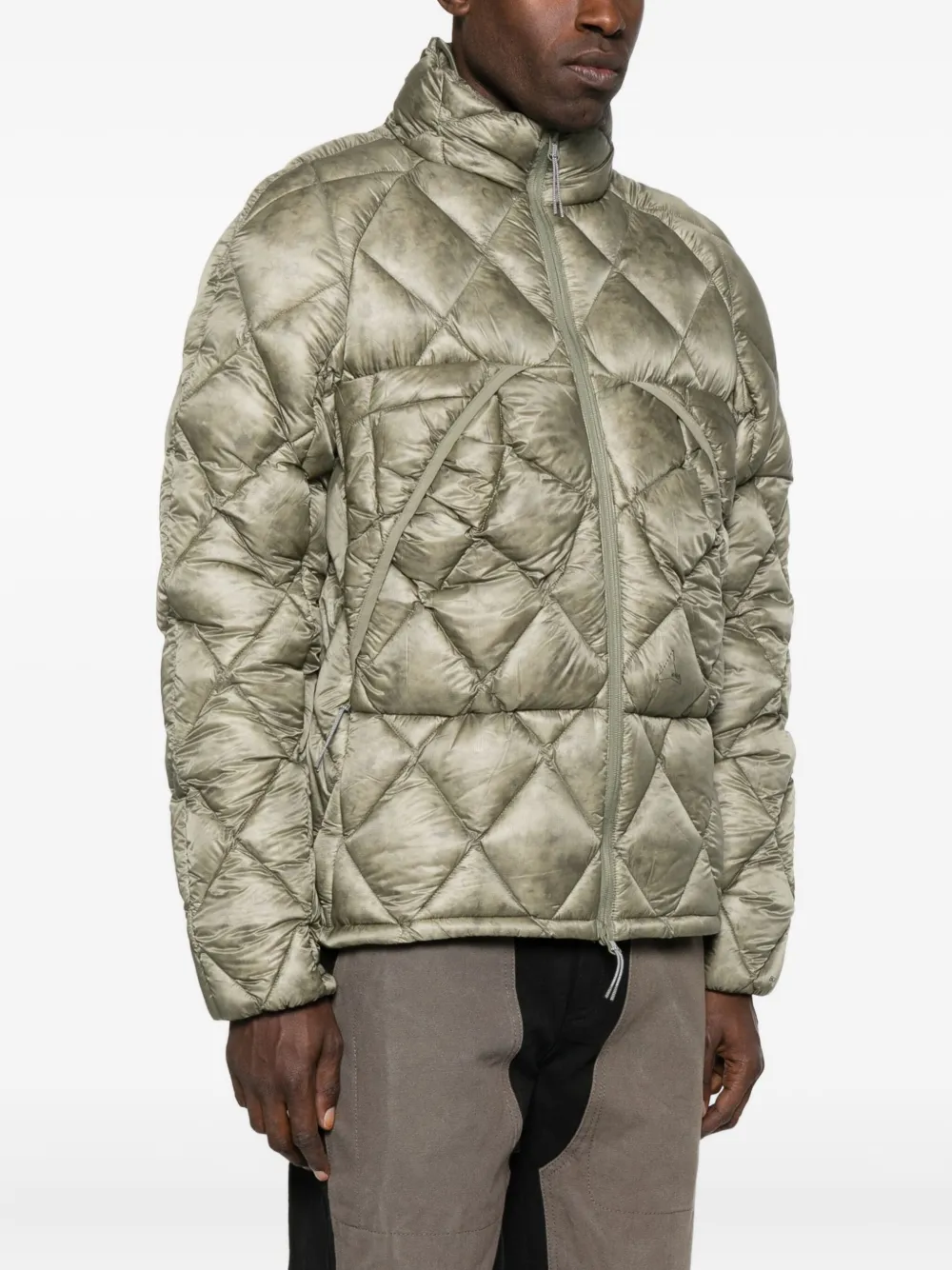 Roa Diamond-quilted Hooded Jacket In Green