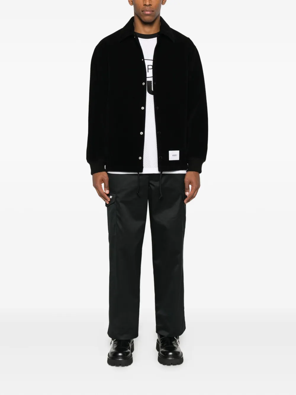 Wtaps Faux-suede Jacket In Black